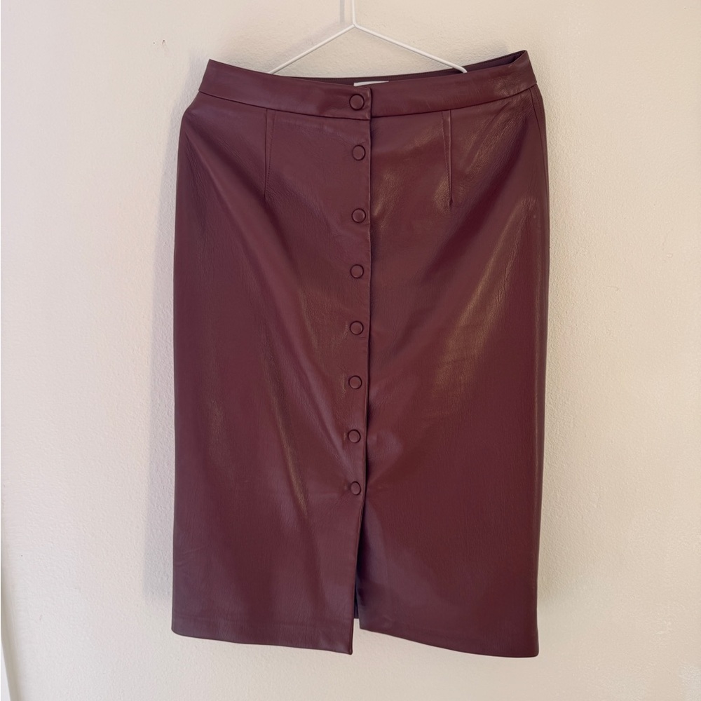 Wilfred vegan leather midi skirt
